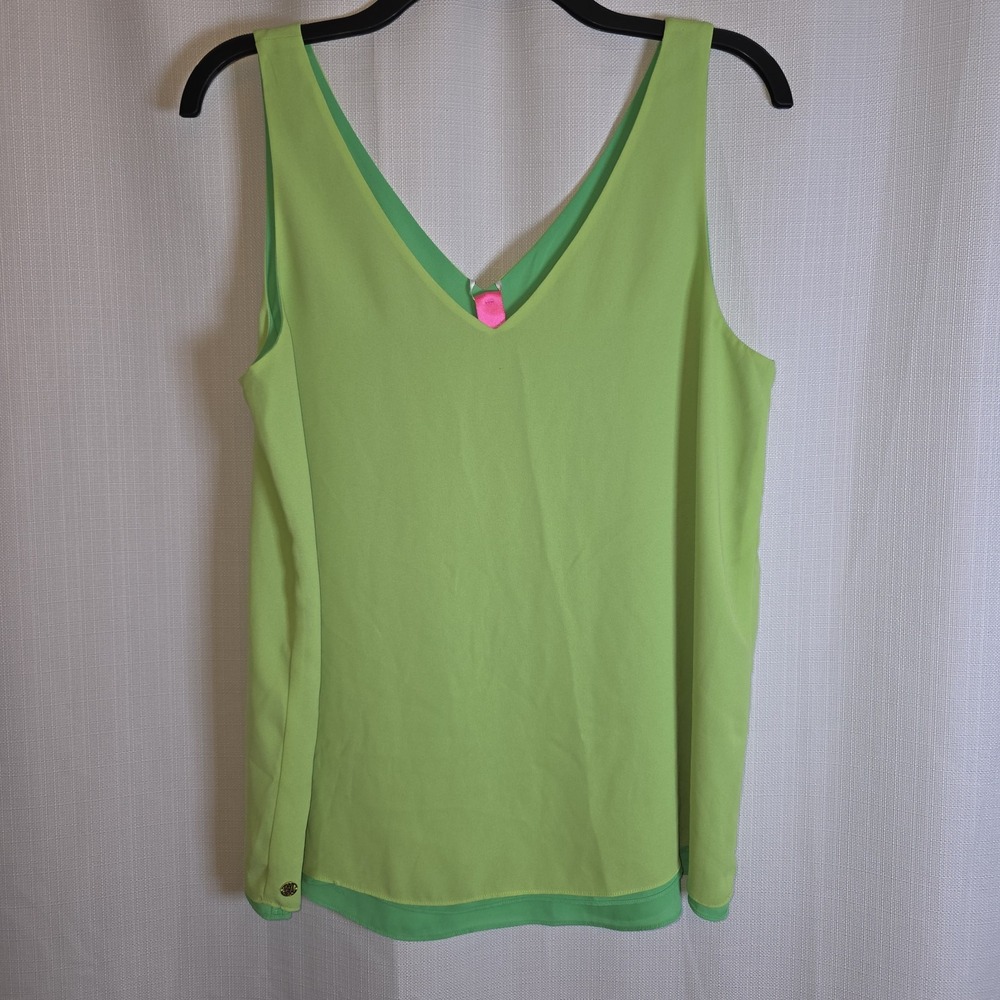 Lilly Pulitzer Size M Florin Reversible Tank Top V-Neck Women Green